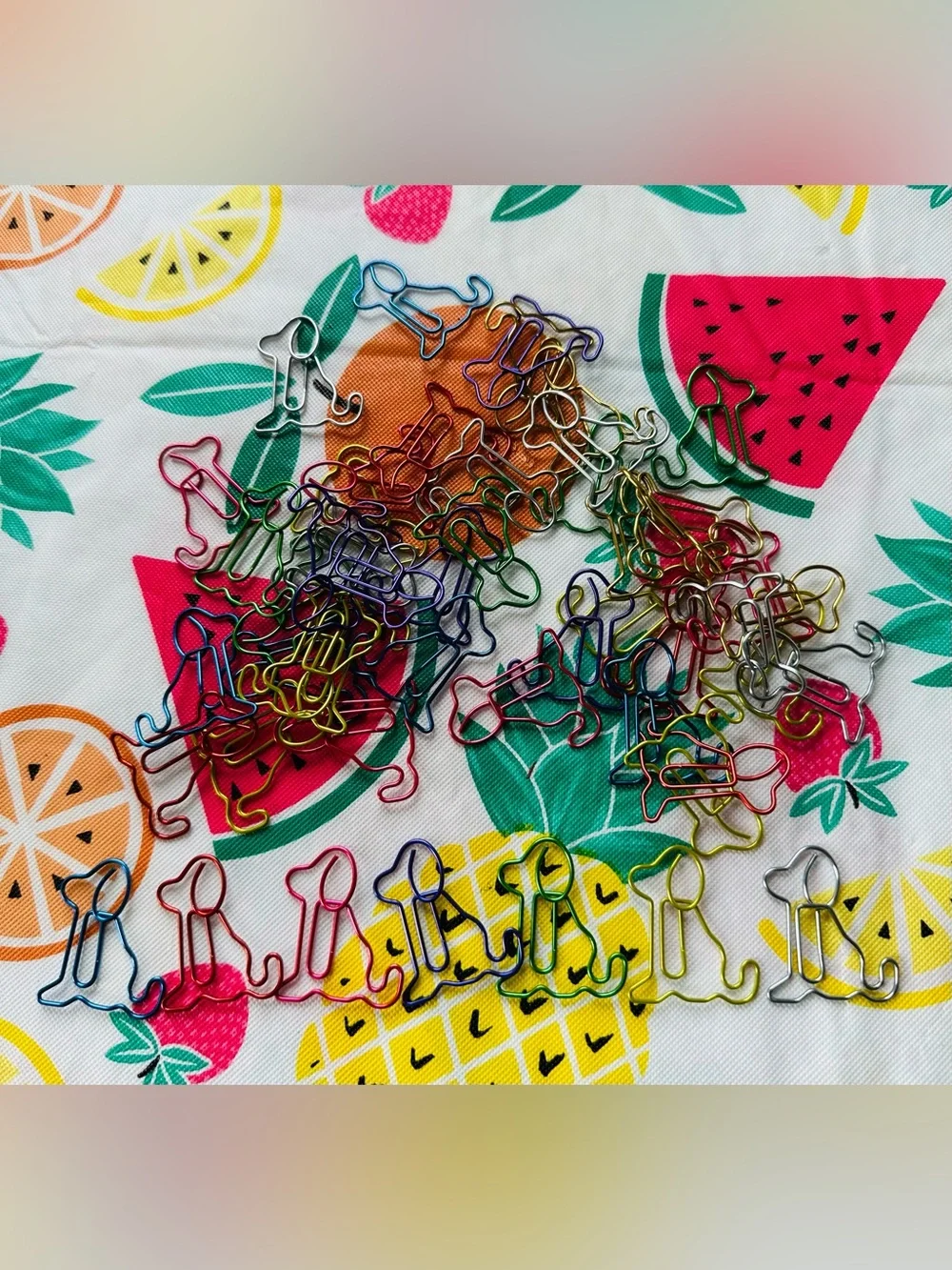 50 Colorful Dog Metal Paper Clips - Mixed Colors